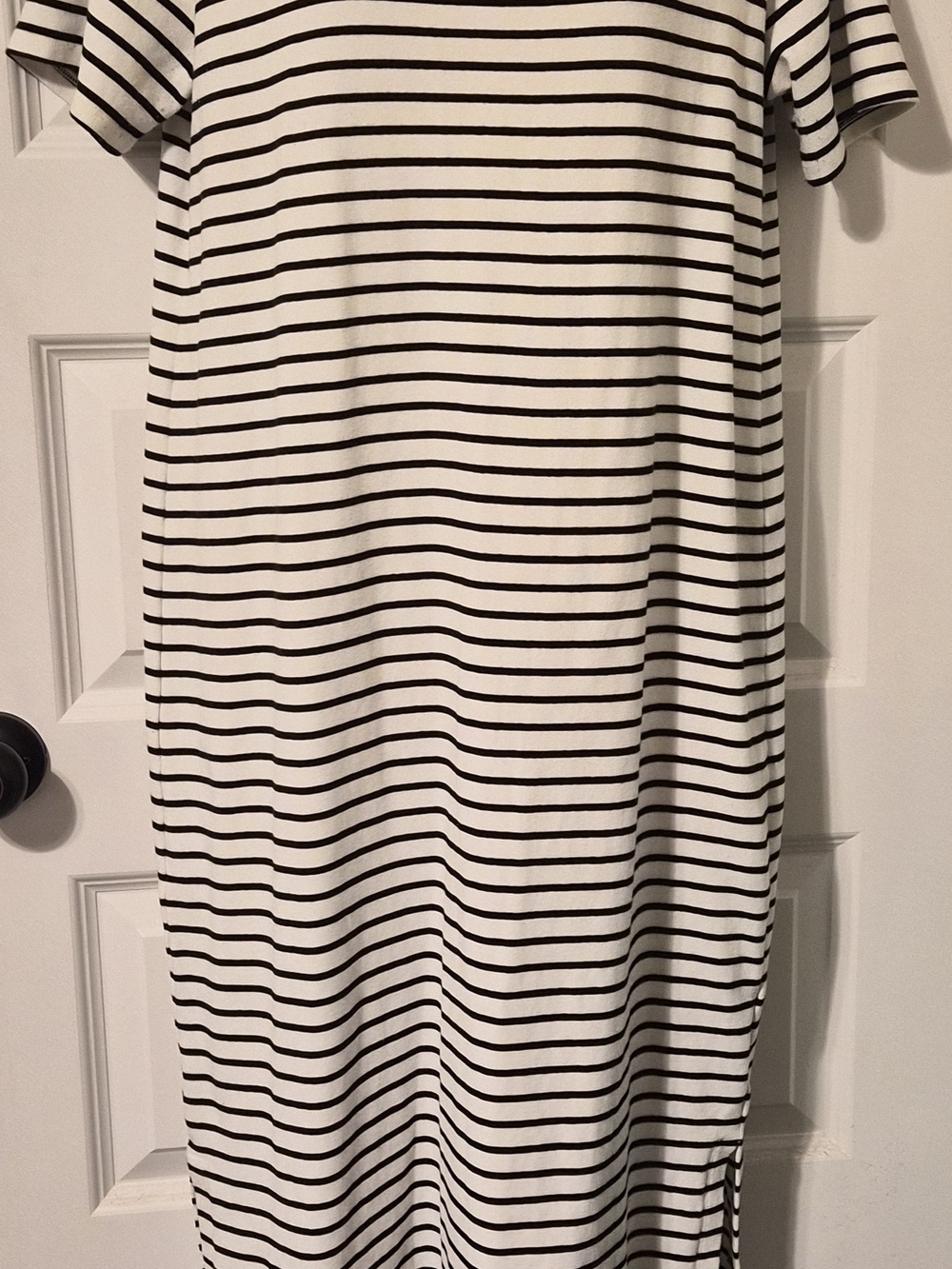 Le' AL.X Women's Striped Short Sleeve Maxi Dress with Side Slit - Size XL